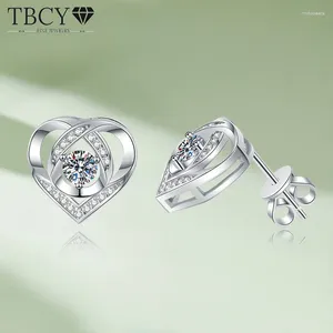 Boucles d'oreilles TBCYD 3,5 mm D VVS1 MISSANITES POUR FEMMES S925 Crajout d'oreille en forme de cœur Silver Sparkling Bijoux Cadeaux de Noël