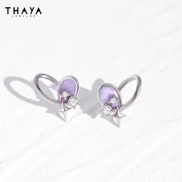 Pendientes Thaya S925 con aguja de plata para mujer, aretes elegantes a la moda, cristal para fiesta, joyería fina 2024
