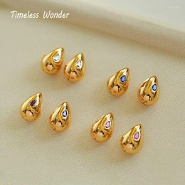 Pendientes de semental Wonder Timeless Fancy Zirconia Geo Waterdrop para mujeres diseñador Jewellry Goth Ins Trendy Coreano Cute Brincos Top 3356