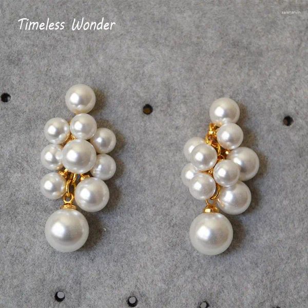 Pendientes de semental Wonder Timeless Sweet Faux Pearl Geo para mujeres diseñador de joyería Fashion Fashion Regalo coreano Japón Cute Top 6269