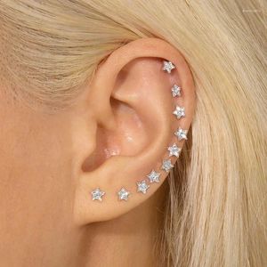 Boucles d'oreilles étalons minuscules étoiles pour femmes tendance 2024 zircon blanc couleur or tragus perçage accessoires d'oreille bijoux cartilage e372
