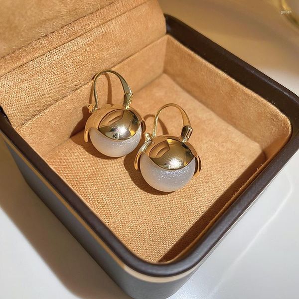 Boucles d'oreilles TIOWIOS 2023 médiéval européen métal simple bourgeon perle oreille anneau lumière luxe style haut tempérament bijoux pour femmes