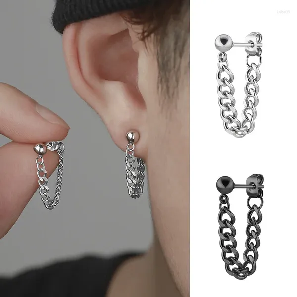 Boucles d'oreilles étalon chaîne d'acier titane pour hommes femmes hiphop rock punk joaillerie bijoux perçage de boucles d'oreille homme accessoires en gros