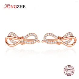 Boucles d'oreilles TONGZHE mode 925 en argent Sterling infini arc petit Zircon pour les femmes bijoux