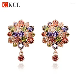 Boucles d'oreilles de qualité supérieure, couleur or, multicolore, CZ, boîte à bijoux de mariage pour femmes, emballage