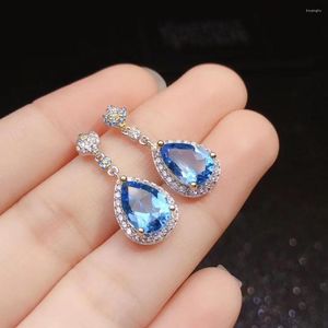 Boucles d'oreilles à goujons Topaz Earring 925 Siltling Silver Natural and Real Anniversary Giftary