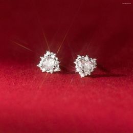 Boucles d'oreilles TOYOOSKY en argent Sterling S925, diamant d'amour avec sens Premium, STYLE inspiré, cadeau féminin exquis