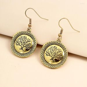 Boucles d'oreilles à tige arbre de vie boucles d'oreilles pendentif feuille exquise boucles d'oreille bijoux de mode 2022 vente en gros