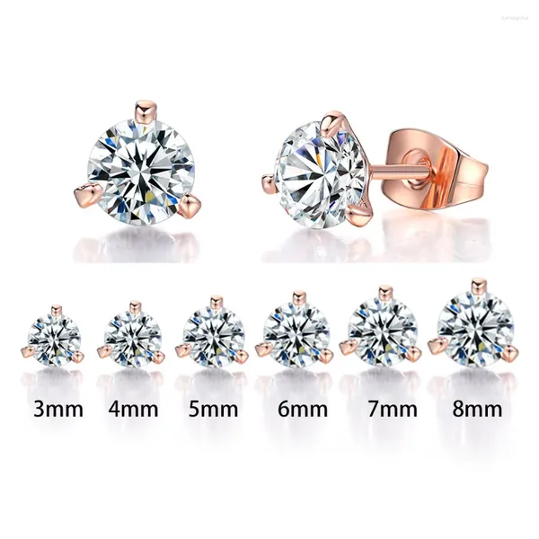 Boucles d'oreilles tendance pour femmes, 3 boucles d'oreilles en Zircon transparent pour hommes, cristaux de différentes tailles, accessoires d'oreille, bijoux E435