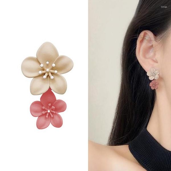 Pendientes de tachuelas Trend Estilo coreano Pinteado en spray grande para mujeres accesorios de joyas dulces de verano de moda para mujeres