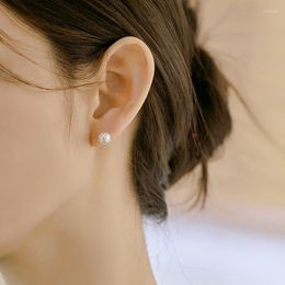 Stud -oorbellen trend simulatie witte parel voor vrouwen roestvrij staal hypoallergeen oor acupunctuur eenvoudige sieraden