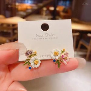 Boucles d'oreilles tendance abeille fleur artistique coréenne élégante pour femmes, bijoux à la mode, cadeaux en 2024