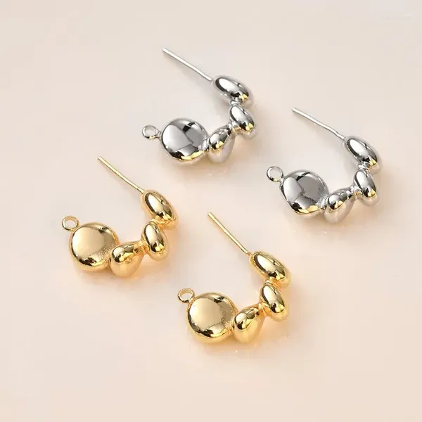 Pendientes de tuerca a la moda 2023, 2 uds., 19, 25mm, bonitos pendientes para mujer, dijes chapados en oro, fabricación de joyas, accesorios de latón DIY