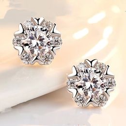 Boucles d'oreilles étalon tendance 925 argent sterling 0,3-1 carat d couleur m oi s s a n i te for women 6 prog g r a vis back