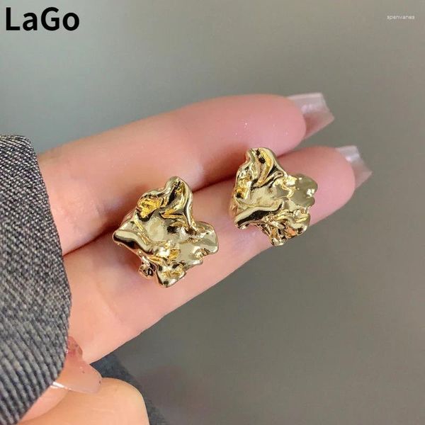 Boucles d'oreilles à étalon bijoux à la mode 925 aiguille en argent simplement concevoir simplement mignon géométrique métallique petite pour les femmes en gros
