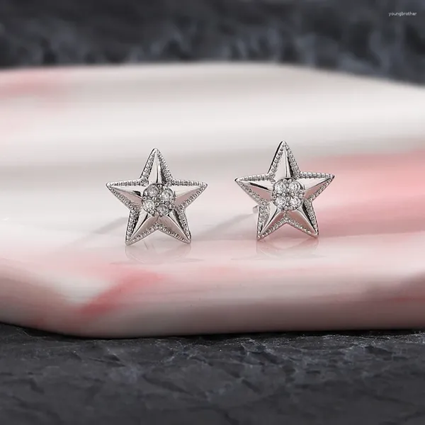 Boucles d'oreilles tendance couleur argent étoile de mer pierre claire géométrique pour femmes fille cadeau bijoux de mode livraison directe en gros