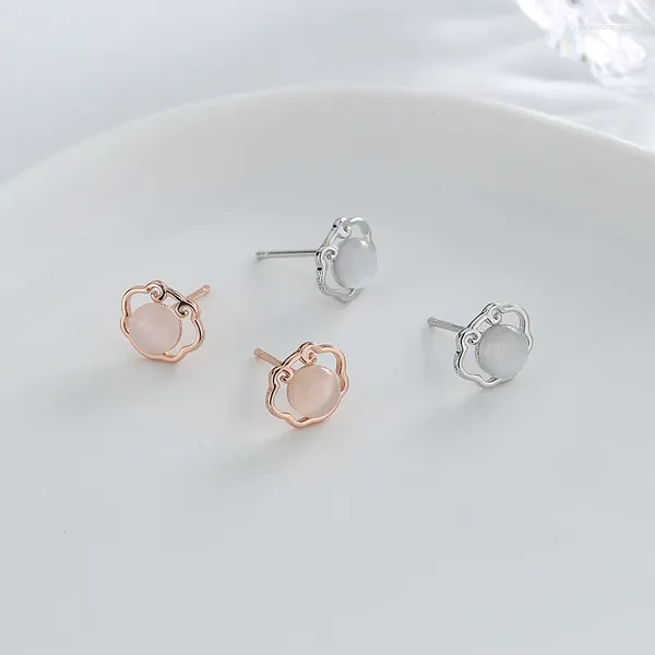 Pendientes de sementales Trendy Silver Rose Color Lucky Cloud Opal lindo para mujeres Joyas de moda de regalo para mujeres