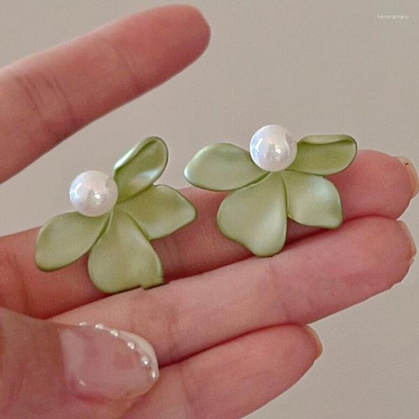 Boucles d'oreilles à la mode perle simulée mignon feuilles vertes doux romantique pour les femmes filles en gros goutte bijoux cadeau