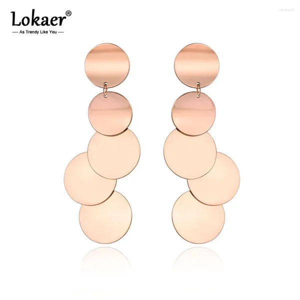 Boucles d'oreilles tendance en titane et acier inoxydable, 5 pièces, cercle combiné, Style bohémien, bijoux géométriques pour femmes et filles, E19078