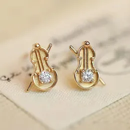 Boucles d'oreilles tendance Vintage Mini violon forme balancent Antique argent plaqué pour femmes fille rétro goutte mignon boucle d'oreille bijoux