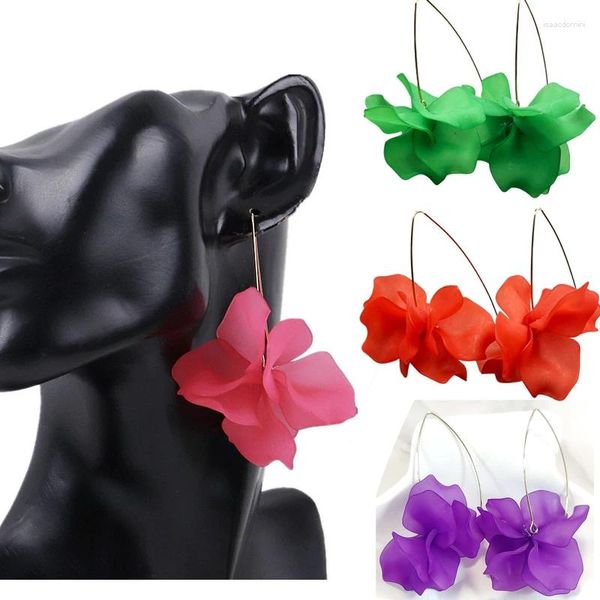 Boucles d'oreilles tendance pour femmes, bijoux de Festival en acrylique, pétale de fleur, accessoires doux, 2023