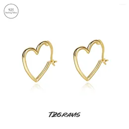 Boucles d'oreilles TZgrams S925 en argent Sterling, pendentif en forme de cœur creux, accessoires d'été tendance, bijoux fins, cadeau élégant