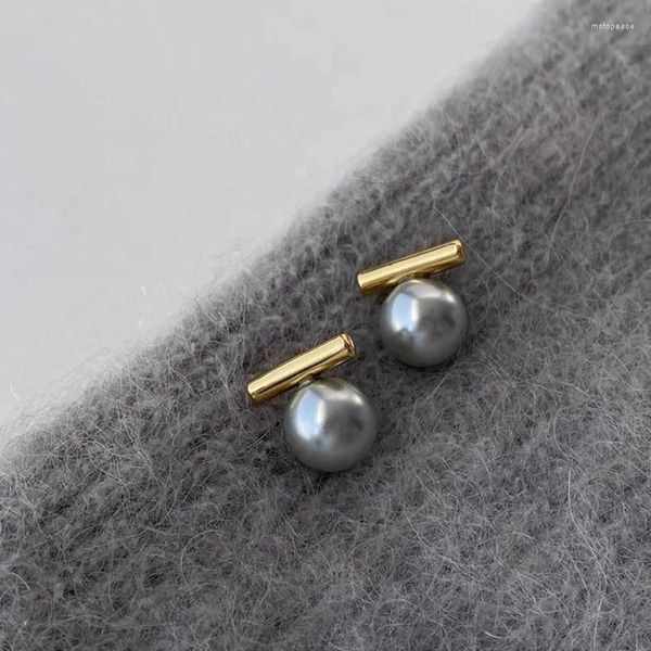 Boucles d'oreilles Uilz Advanced Sense gris perle géométrie pour femmes mode bijoux créatifs accessoires 2024