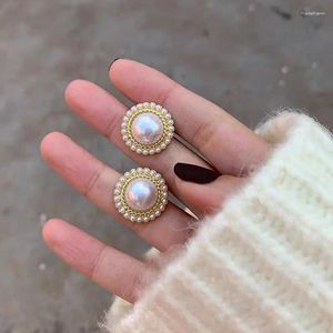 Boucles d'oreilles Uilz mode mignon Imitation perles perle pour les femmes coréen magnifique zircone mariée bijoux de mariage en gros