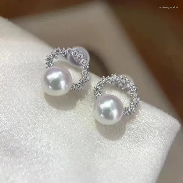 Boucles d'oreilles UILZ brillant blanc perle pour femmes Petite couronne conception Zircon oreille accessoires bijoux de fête de mariage