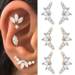 Boucles d'oreilles à tige Design Unique 18K Gold Filled Zircon Cubique CZ Pour Femmes Fiançailles De Mariage Grandes Boucles D'oreilles Mode Cadeau JewelryStud