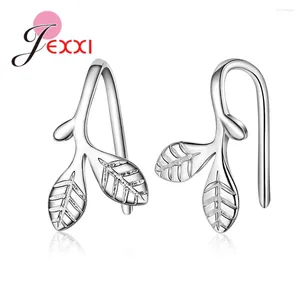 Boucles d'oreilles étalon Unique Nove Design Bud for Women Girls Kids Femme Leaf Branch 925 STERLING Silver Leave Oree Hook