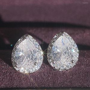 Boucles d'oreilles saint valentin couleur argent boucle d'oreille coréenne Brinco Zircon boucle d'oreille pour les femmes mariage 2023 bijoux E655