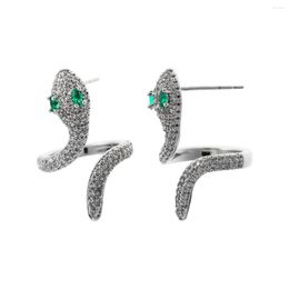 Stud-oorbellen Vedawas Sparkly koper ingelegde zirkoonslang gevormd voor vrouwen schattige dierenmode juwelen accessoires geschenken