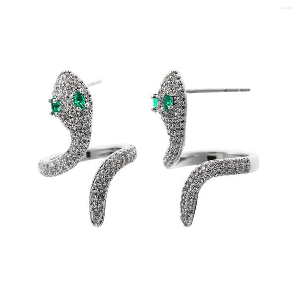Boucles d'oreilles étalon Vedawas Sparkly Copper incrusté zircon en forme de serpent pour femmes mignons animaux bijoux accessoires accessoires