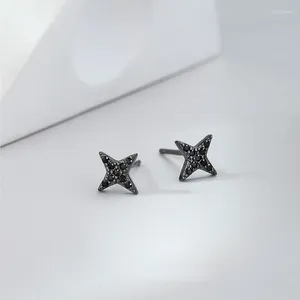 Stud Earrings Ventfille 925 Sterling Silver Black Star For Women Trendy Temperament Personality Party Sieraden Geschenken 2024