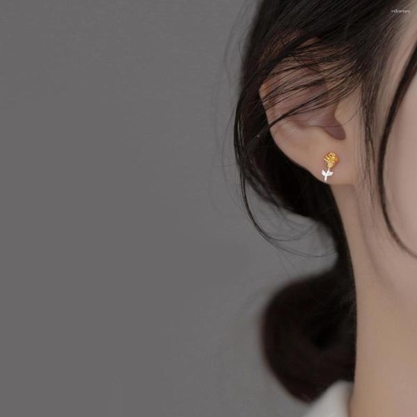 Boucles d'oreilles VENTFILLE couleur argent Rose pour femmes fille rendez-vous ornement simplicité mode bijoux 925 timbre goutte