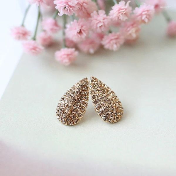 Boucles d'oreilles VEYO en forme de feuille avec strass pour femme, en alliage de Zinc, sans plomb, Nickel, bijoux à la mode