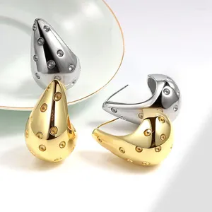 Boucles d'oreilles Vintage en forme de goutte d'eau épaisse pour femmes, plaqué or, déclaration épaisse, bijoux de mariage, cadeau E1236