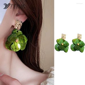 Pendientes de tachuelas Vintage elegante y exagerado Flor de resina Long Floral Accesorios para mujeres joyas personalizadas