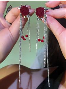 Boucles d'oreilles étalon la personnalité de la mode vintage affichage du vin rouge blanc rose rose clip banquet oreille bijoux accessoires