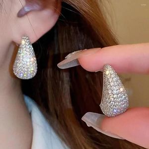 Boucles d'oreilles étalon la gouttes de dôme époustouflées de couleur or vintage pour femmes accessoires de boucles d'oreille en cuivre brillant en cuivre élégant