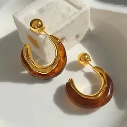 Pendientes de tachuelas Metal vintage Amber C. para mujer Gold Gold Luxury Anillos Lady Korean Moda Temperament Joya Regalos