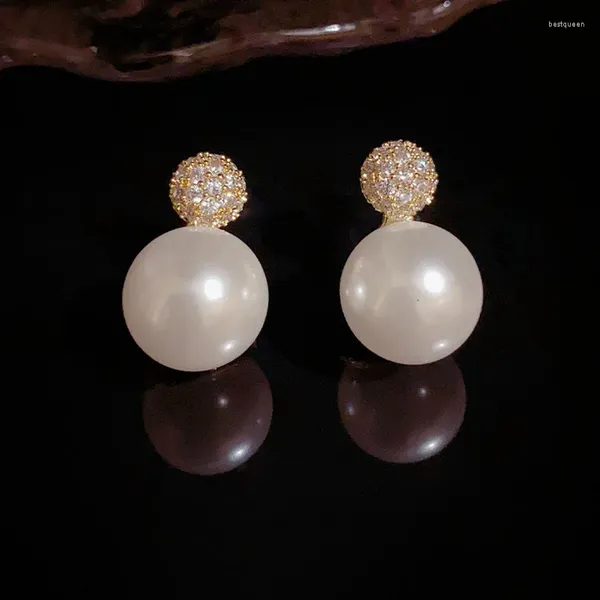 Pendientes de sementales Pearl vintage para mujeres Cobre de alta calidad Cobre 14K Gold Designer Parring de boda original 2024