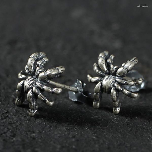 Pendientes de tuerca de araña de Color plateado Vintage para hombres y mujeres, estilo gótico Punk, joyería de fiesta de insectos, regalos Retro