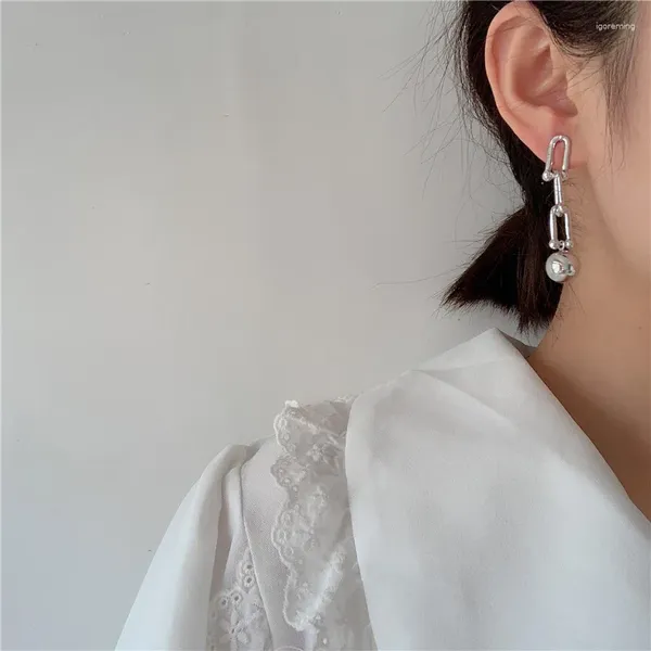 Boucles d'oreilles Vintage U chaînes pour femmes Punk Bijoux gothique métal boule boucle d'oreille Femme Brincos Hiphop mode Bijoux