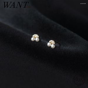 Boucles d'oreilles à tige WANTME 925 en argent Sterling mode mignon Fruit cerise Chic CZ Zircon petit étudiant enfants Piercing bijoux de fête