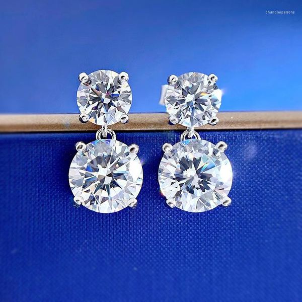 Boucles d'Oreilles Goutte d'Eau Européenne et Américaine S925 Argent Sterling Imitation Diamant Ins Modèle Transfrontalier