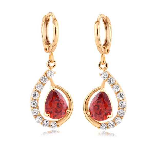 Boucles d'oreilles goutte d'eau pour les femmes cristal naturel mariage fiançailles bijoux de mariée véritable or 14 carats balancent diamant boucle d'oreille BohemiaStud