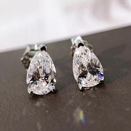 Stud -oorbellen Water Drop Moissanite Diamond Earring Real 925 Sterling Silver Promise Wedding For Women Bridal Jewelry