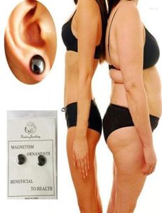 Boucles d'oreilles Perte de poids Aimant noir pour femmes Hommes Thérapie en pierre magnétique Minceur Soins de santé Power Clip Bijoux de mode5887082